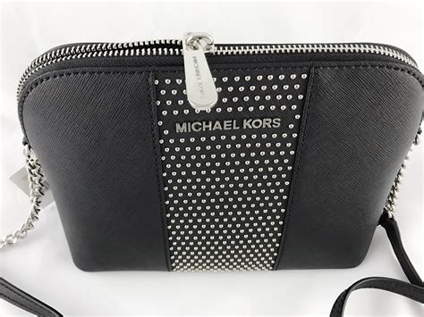 michael kors crossbody black and silver|Michael Kors black crossbody medium.